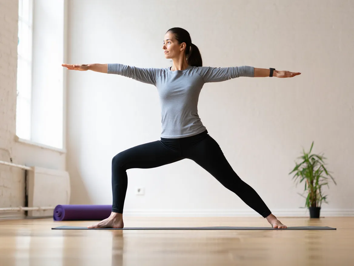 Yoga instruktør viser hatha yoga position